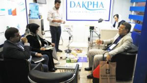 Visiting DAKPHA holding booth by a member of Tehran City Council and also a member of board of directors of Food and Drug syndicate.